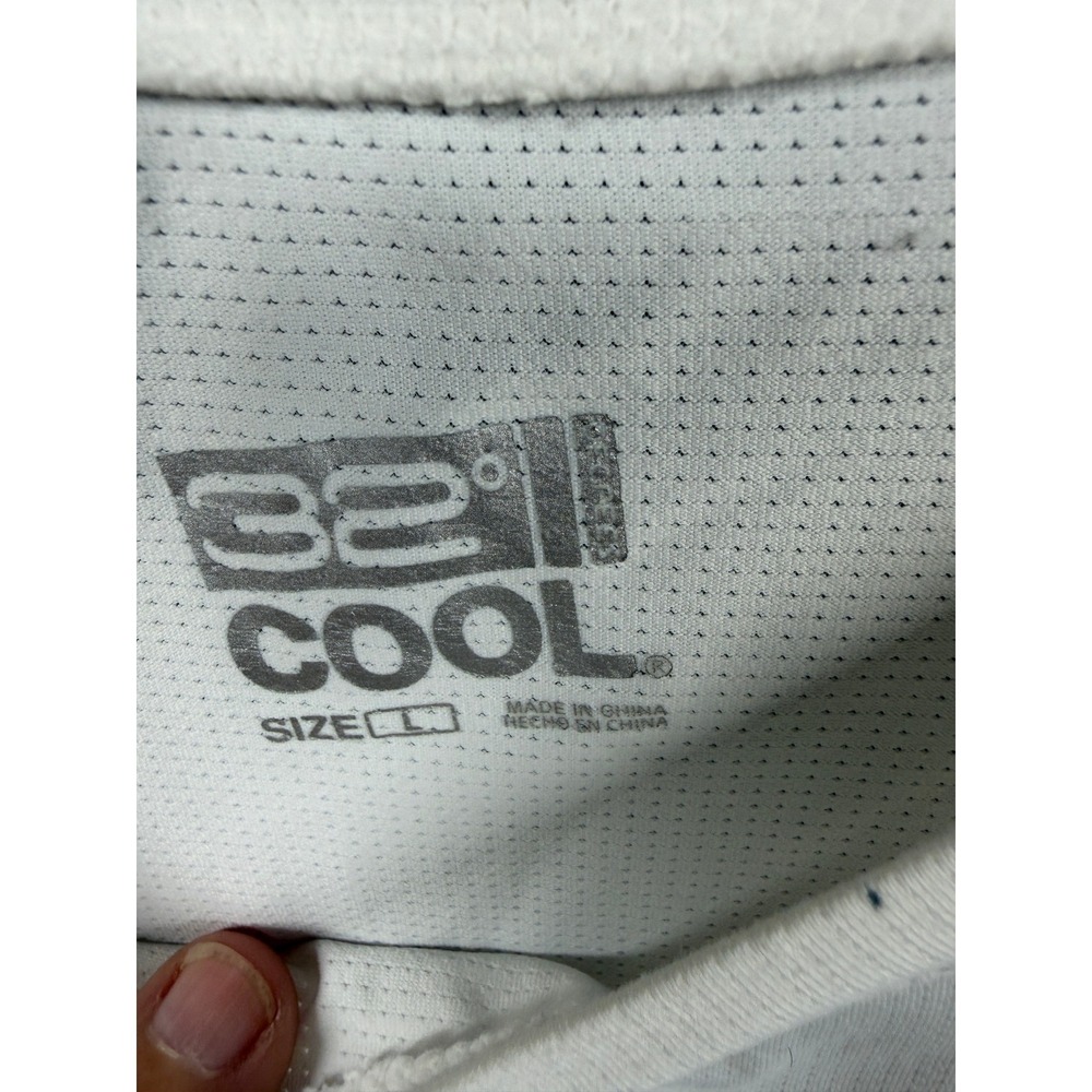 32 Degrees Cool Mens White Short Sleeve Performance Mesh T-Shirt Size Large - Picture 2 of 4